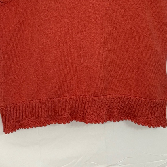 Nine West Salmon Pink Front Tie Scalloped Edge Cardigan Sweater 2X (20W/22W) - Picture 12 of 16